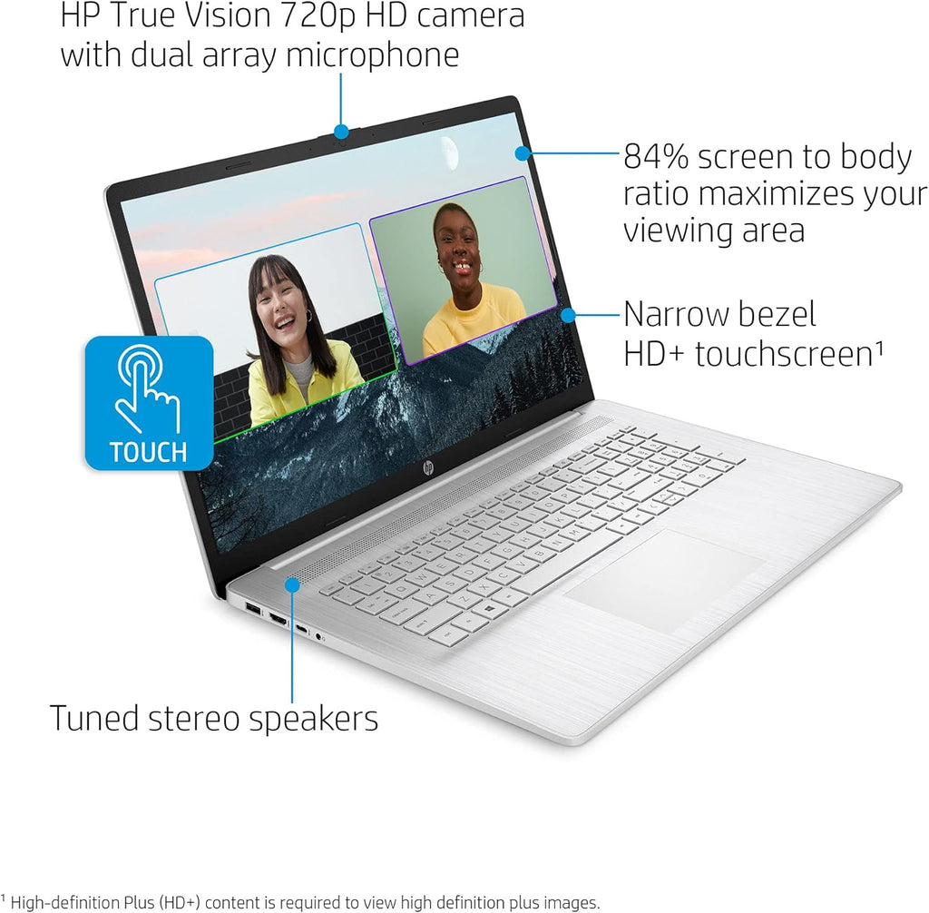 HP 17.3 HD+ Touchscreen Business Laptop, AMD 6-Core Ryzen 5 5500U, 12GB RAM, 256GB SSD+1TB HDD, HDMI, Webcam, WiFi, Win 10 J615