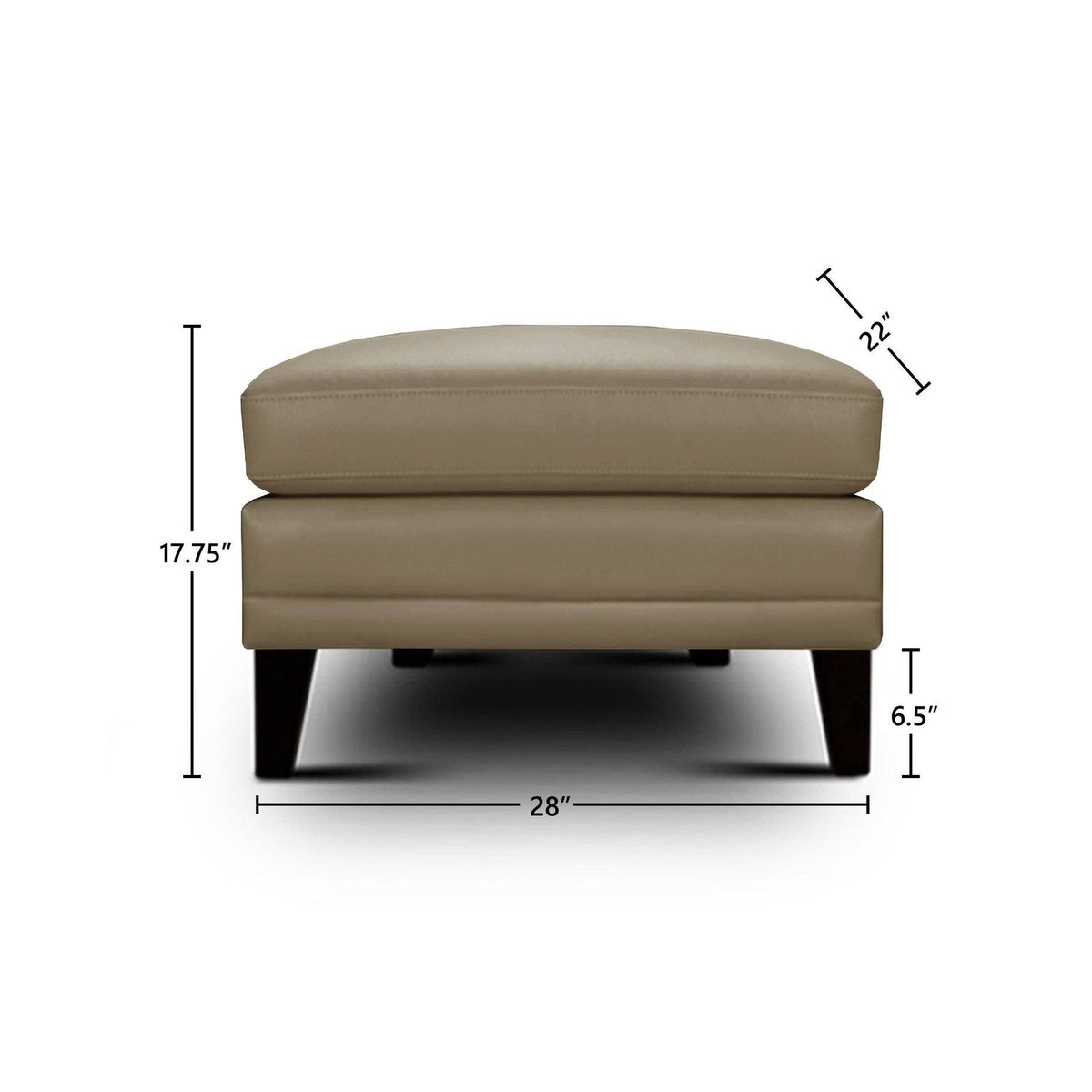 Brown Genuine Leather Ottoman T61289