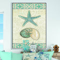 Nautical Coastal Framed Canvas - 34 in. Wide x 44 in. High - Gold B49095