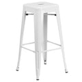 White Backless Metal Barstool S668060