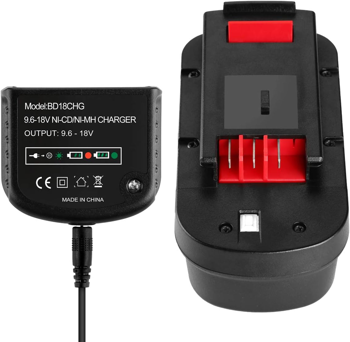 3500mAh HPB18 Replacement for Black and Decker 18 Volt Battery Ni-CD Pack of 2 H66968