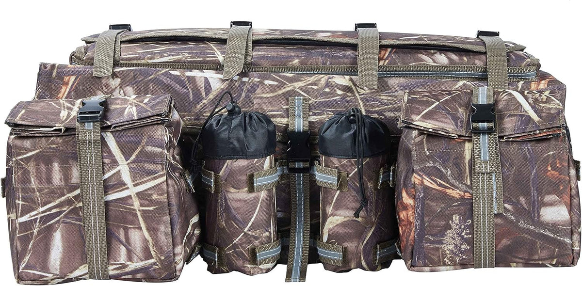 Black 600D Waterproof ATV Cargo Bag with Bungee Tie-Down Storage T4778