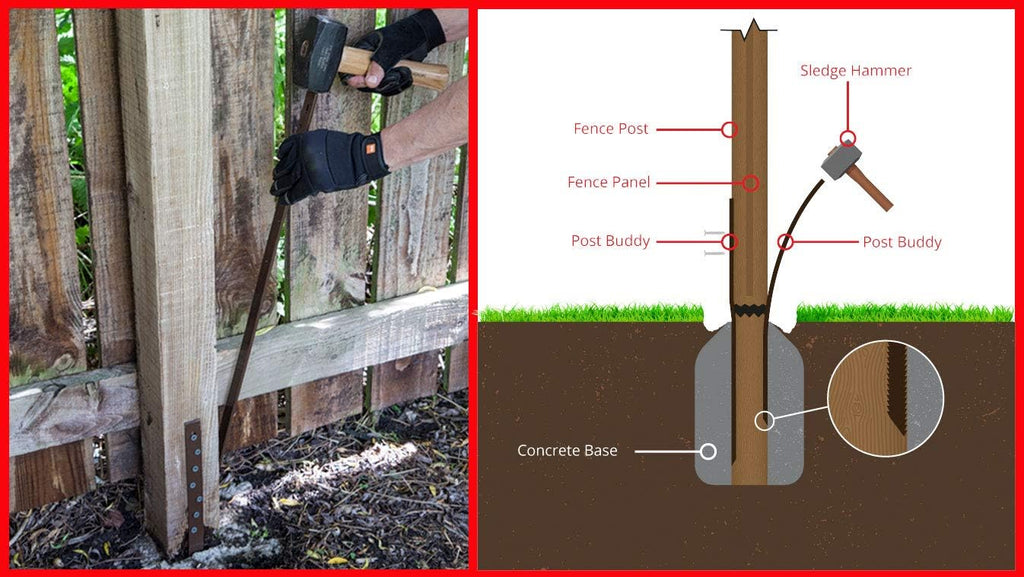 Pack of 6 Fence Post Repair V3483