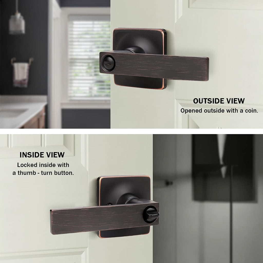 5 Pack Oil Rubbed Bronze Privacy Door Levers Y74946