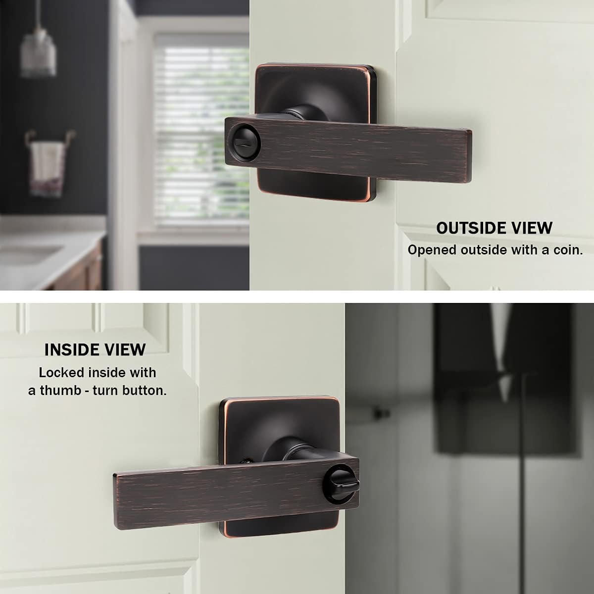 5 Pack Oil Rubbed Bronze Privacy Door Levers Y74946