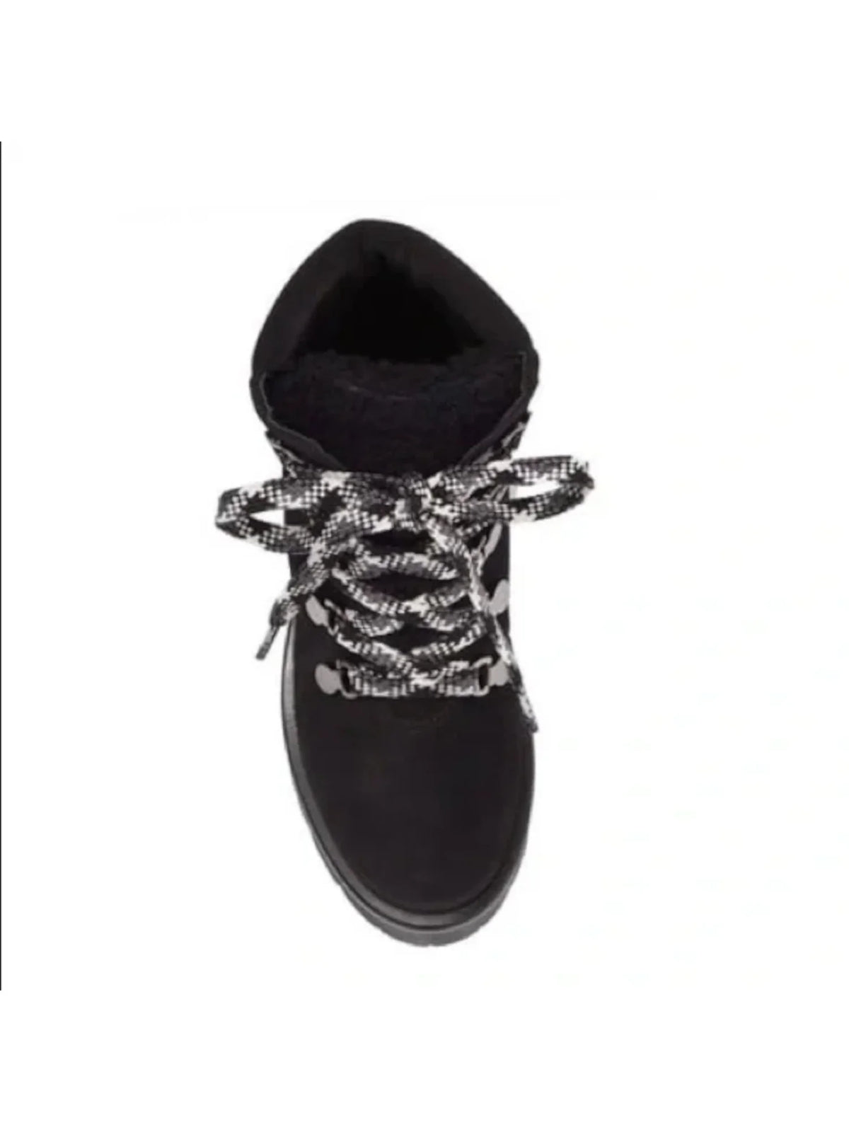 Black Lug Sole Leather Lace-Up Booties N48379
