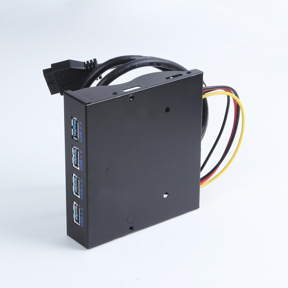 USB 3.0 4-Ports 3.5 inch Metal Front Panel USB Hub with 15 Pin SATA Power Connector H76973