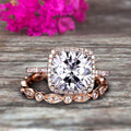 10K Rose Gold Cushion Moissanite Engagement Ring G83506