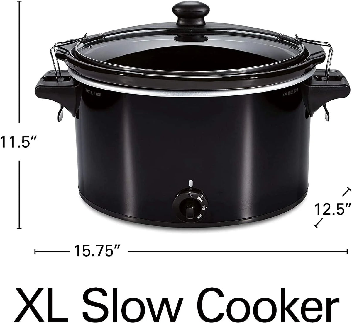 Black 10-Quart Slow Cooker with Lid Lock C836