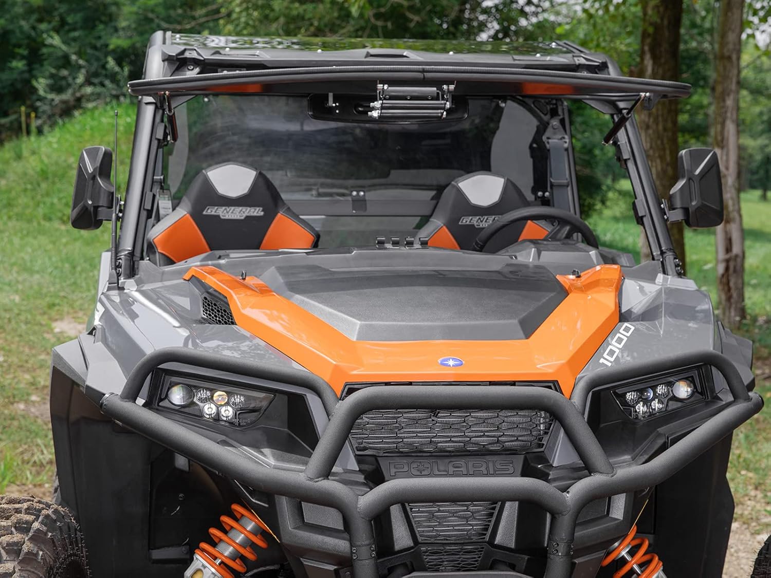 Heavy-Duty Scratch Resistant Flip Windshield, 1/4 Thick Polycarbonate J59182