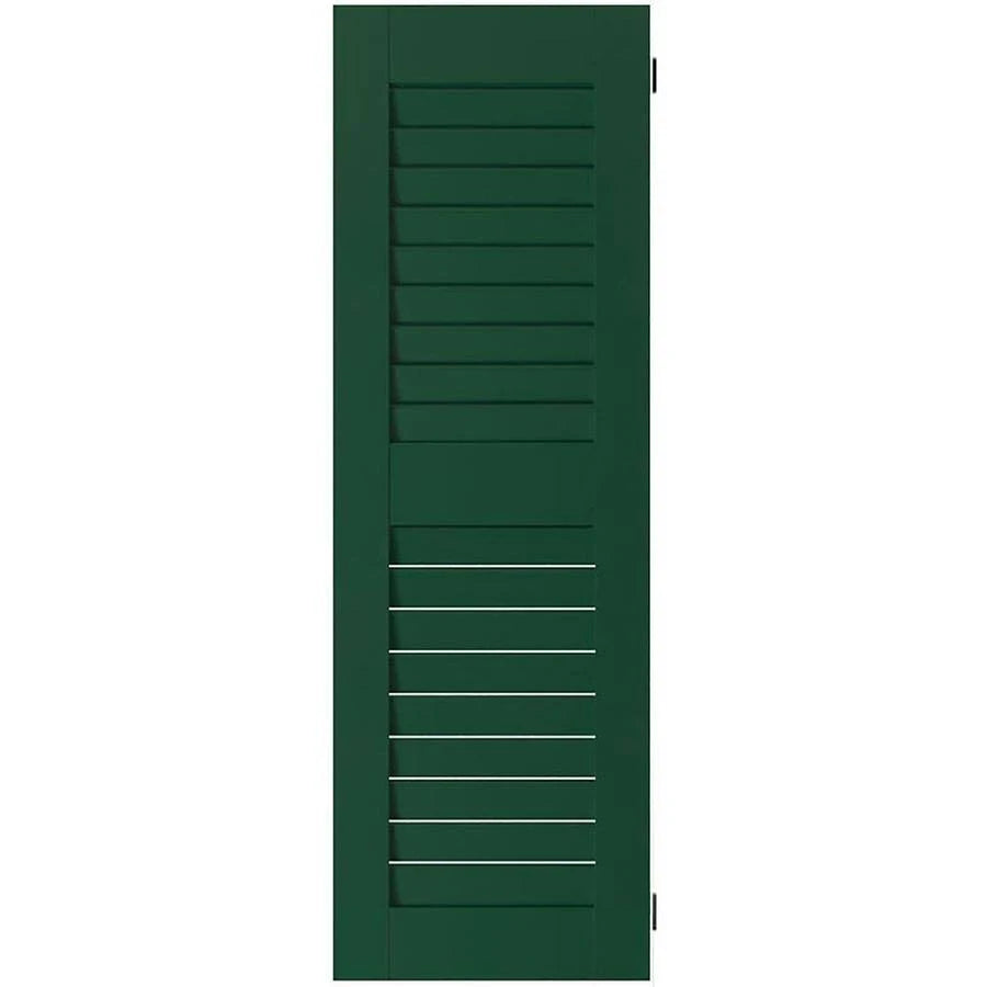 15 in. x 52 in. Real Wood Louvered Shutters Pair T81132