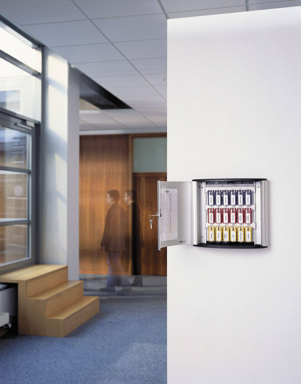 Locking Key Cabinet, 54-Key, Brushed Aluminum, Silver G621