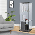 3-Shelf Glass Curio Cabinet Countertop Display Case White Z881441