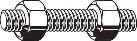 Threaded Stud, plain, 1-7/8-8X14-1/4, pk3 G12811