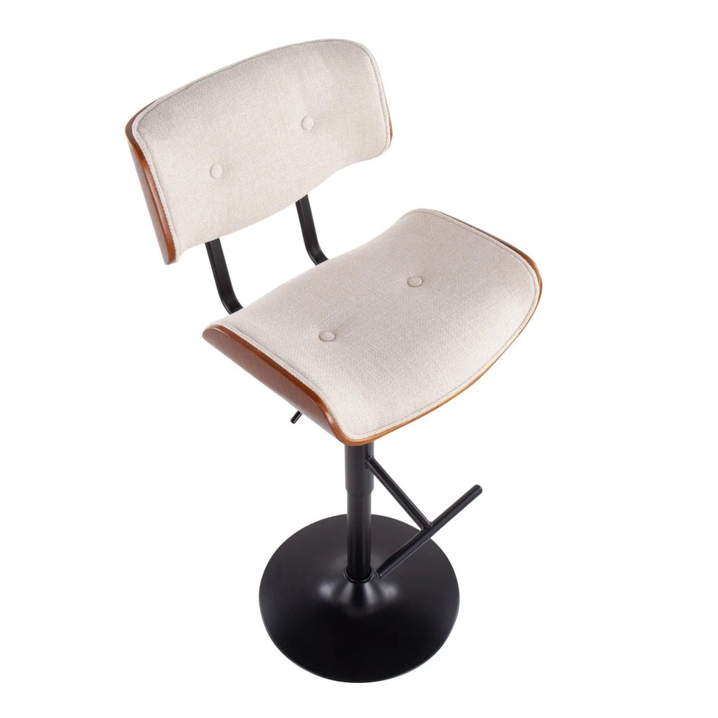 Black Metal Barstool with Walnut Wood Accent O779462