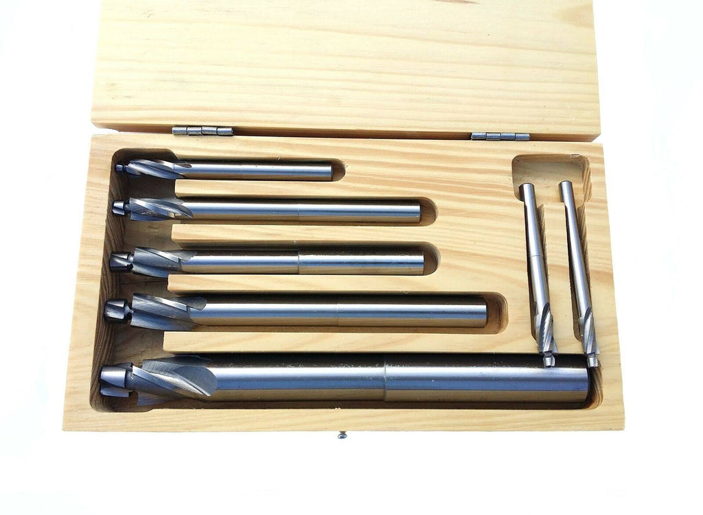 7 Piece HSS 3 Flute Solid Pilot Counterbore Set B649