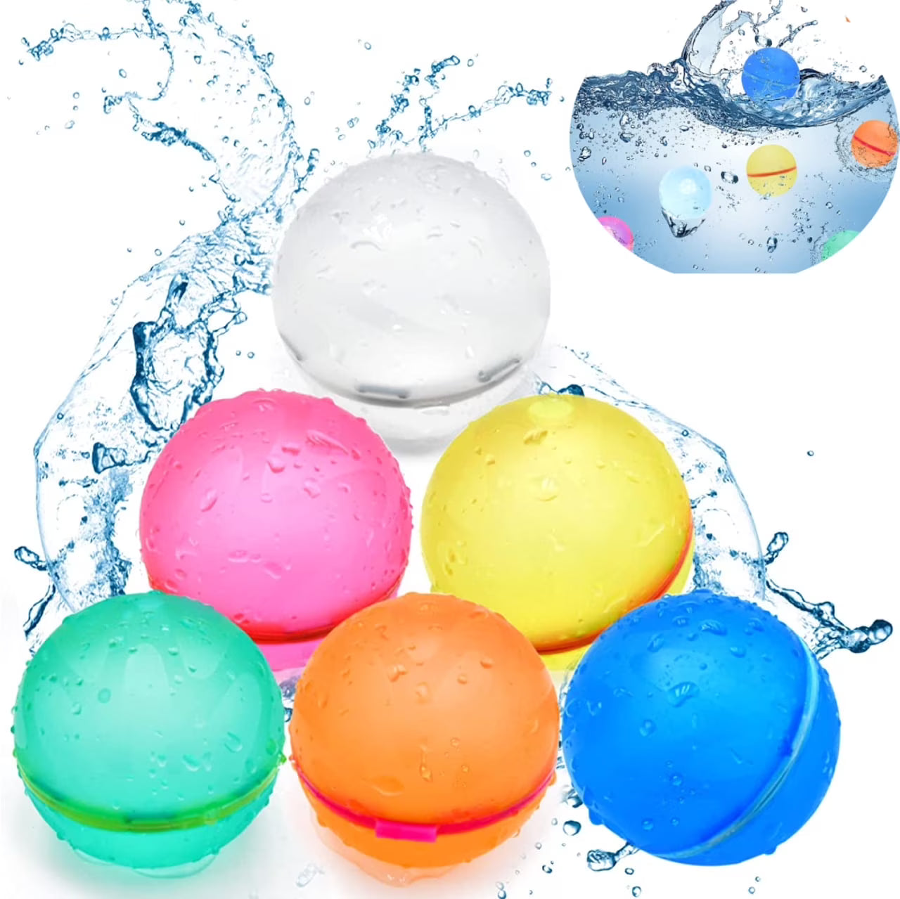 Reusable Water Balloons Pool Toys for Kids (6 pcs) S5828