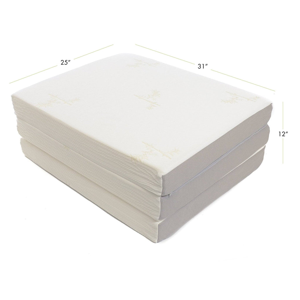 Tri Folding Mattress with Ultra Soft Removable Cover and Non-Slip Bottom N544966