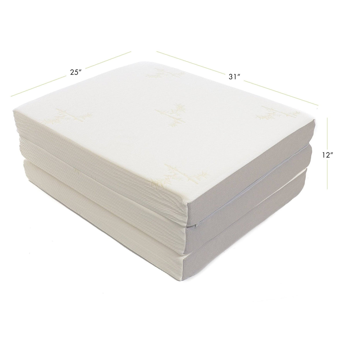 Tri Folding Mattress with Ultra Soft Removable Cover and Non-Slip Bottom N544966