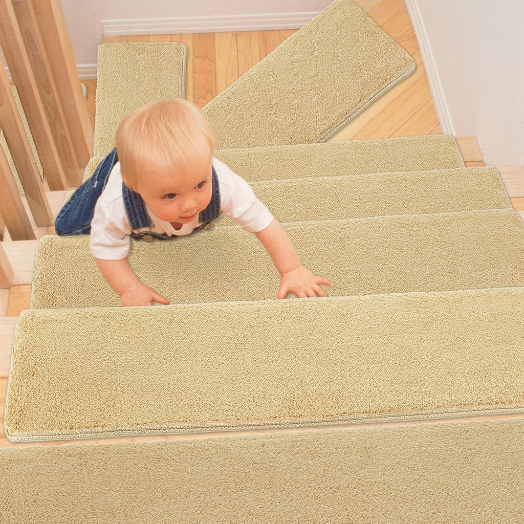 Dark Grey Non-Slip Self Adhesive Carpet Stair Treads Set of 14 A396
