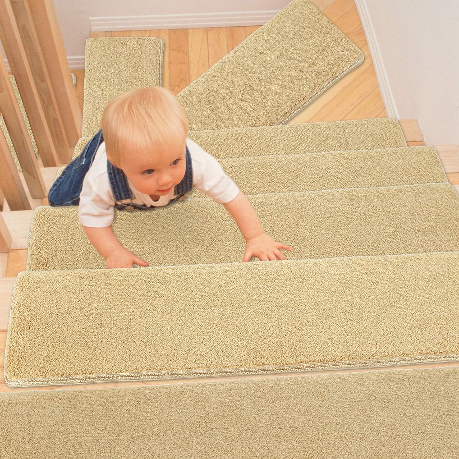 Dark Grey Non-Slip Self Adhesive Carpet Stair Treads Set of 14 A396