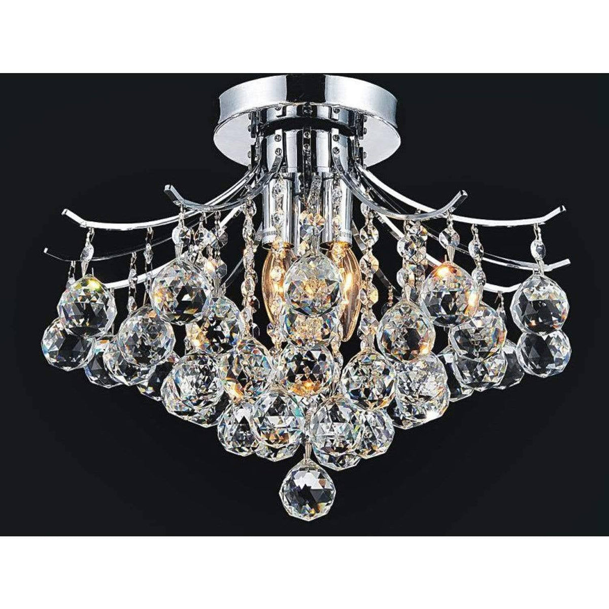 4 Light Flush Mount with Chrome Finish W68146