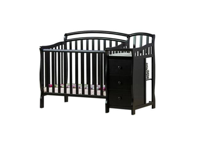 4-in-1 Mini Crib and Dressing Table Black K86936