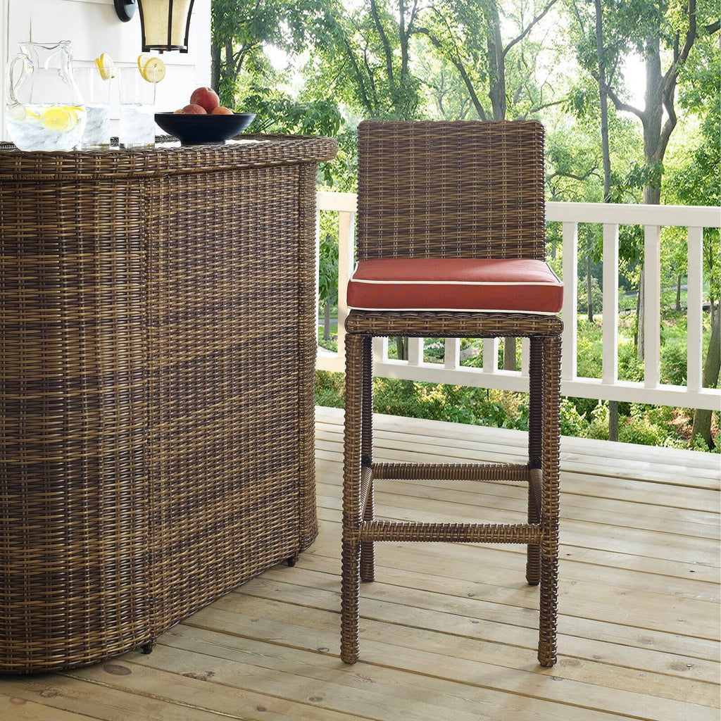 Wicker Patio Bar Stool Set of 2 P7320