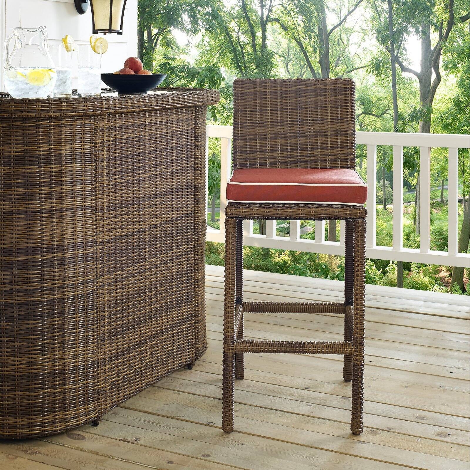 Wicker Patio Bar Stool Set of 2 P7320