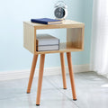 Solid Wood Nightstand Natural Wood Color W34908