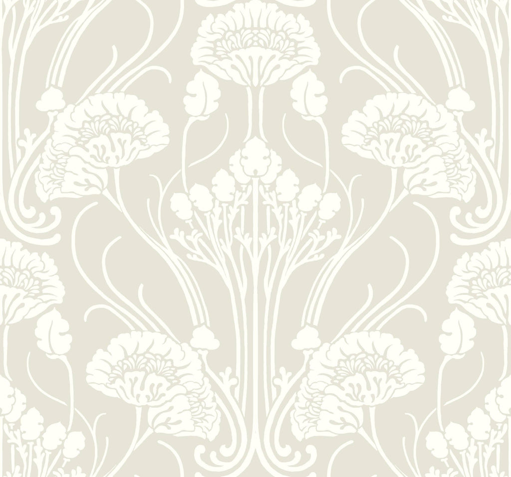 Beige Damask Wallpaper C384