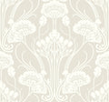 Beige Damask Wallpaper C384