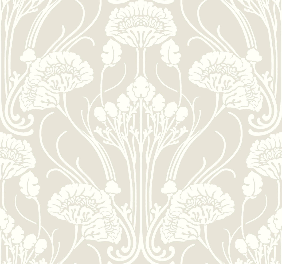 Beige Damask Wallpaper C384