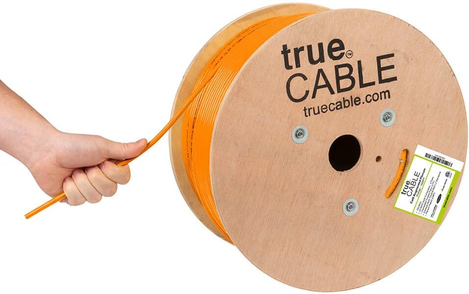 Cat6A Plenum Bulk Ethernet Cable, 1000ft, White, 23AWG 4 Pair Solid Bare Copper, UTP I80932