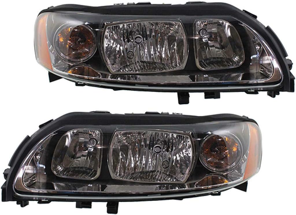 Volvo S60 Headlight Assembly 2005-2009 Pair Halogen R6403