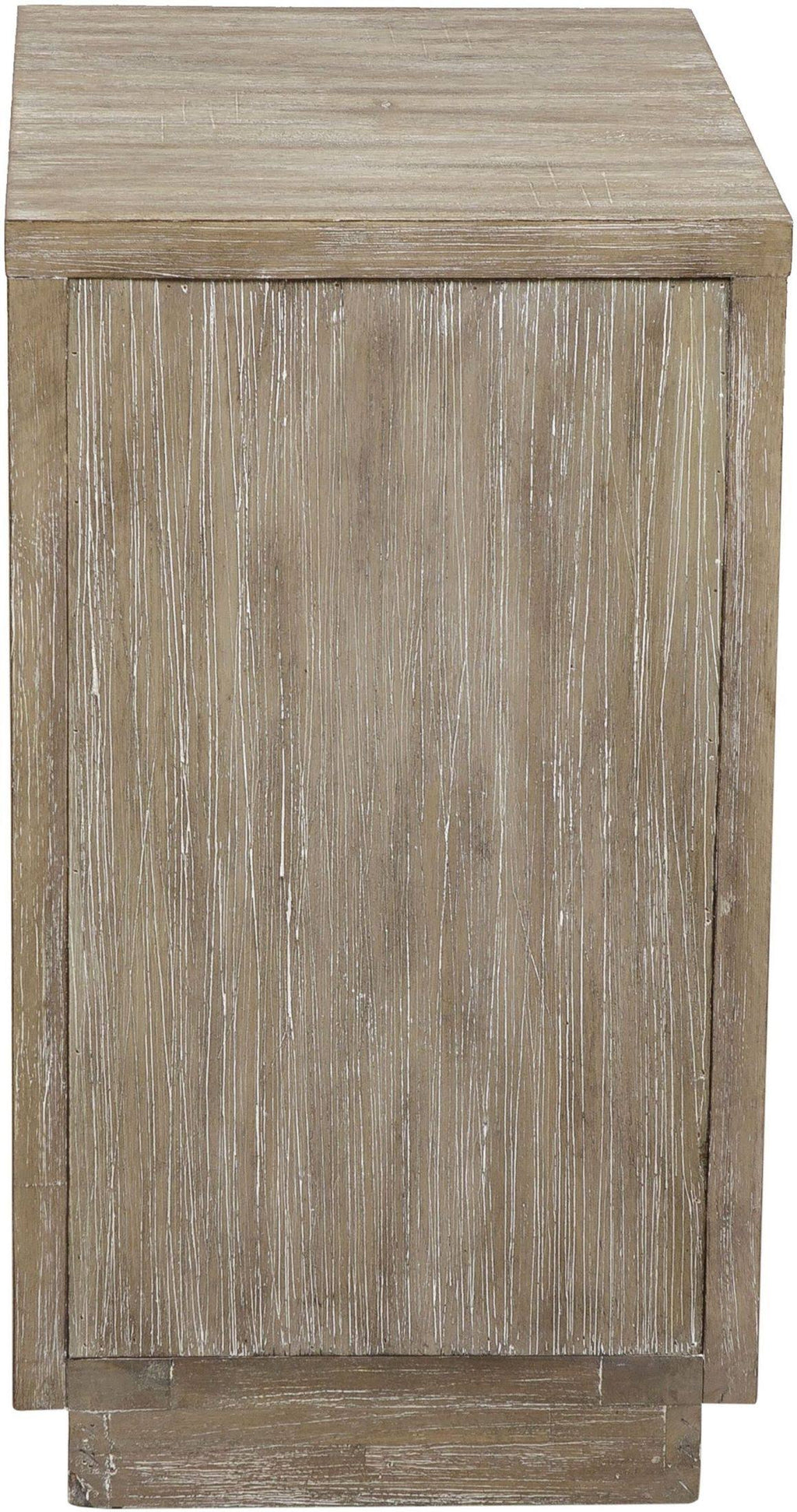 Acacia Wood Three Drawer Side Table Q69606