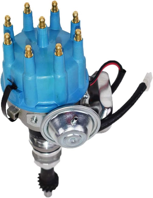 Red Cap Complete Distributor Compatible with Small Block Ford SBF 351W C6444