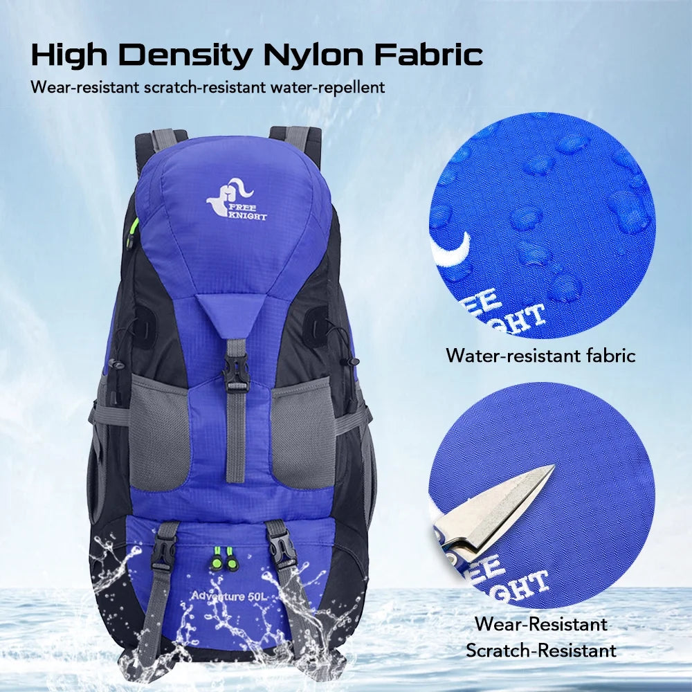 50L Water-resistant Hiking Backpack Daypack H148594