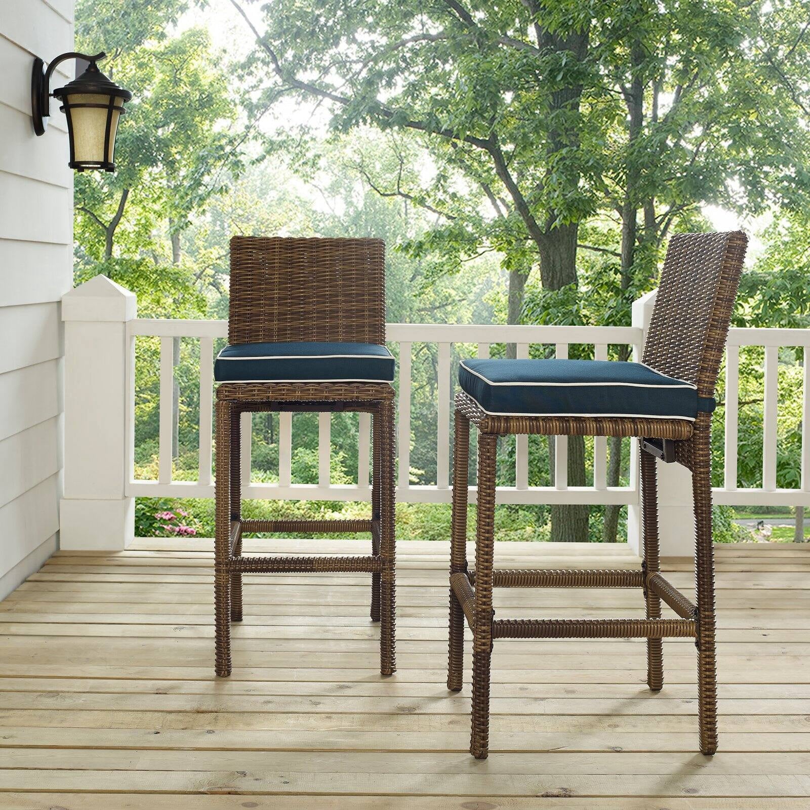 Wicker Patio Bar Stool Set of 2 P7320