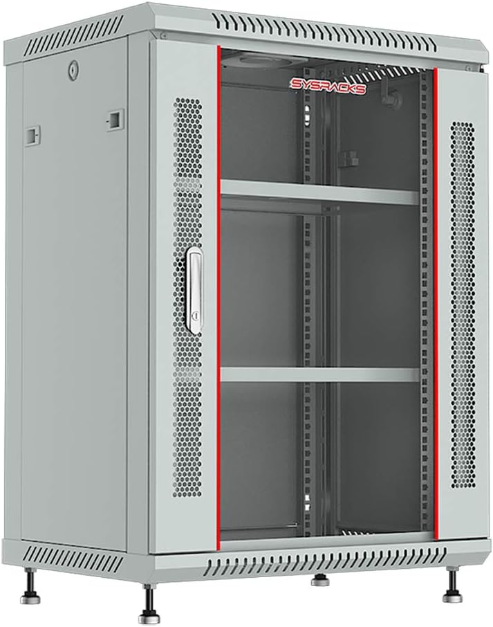 15U Wall Mount Gray IT Network Server Rack Cabinet Enclosure 24 Inch Depth U39152