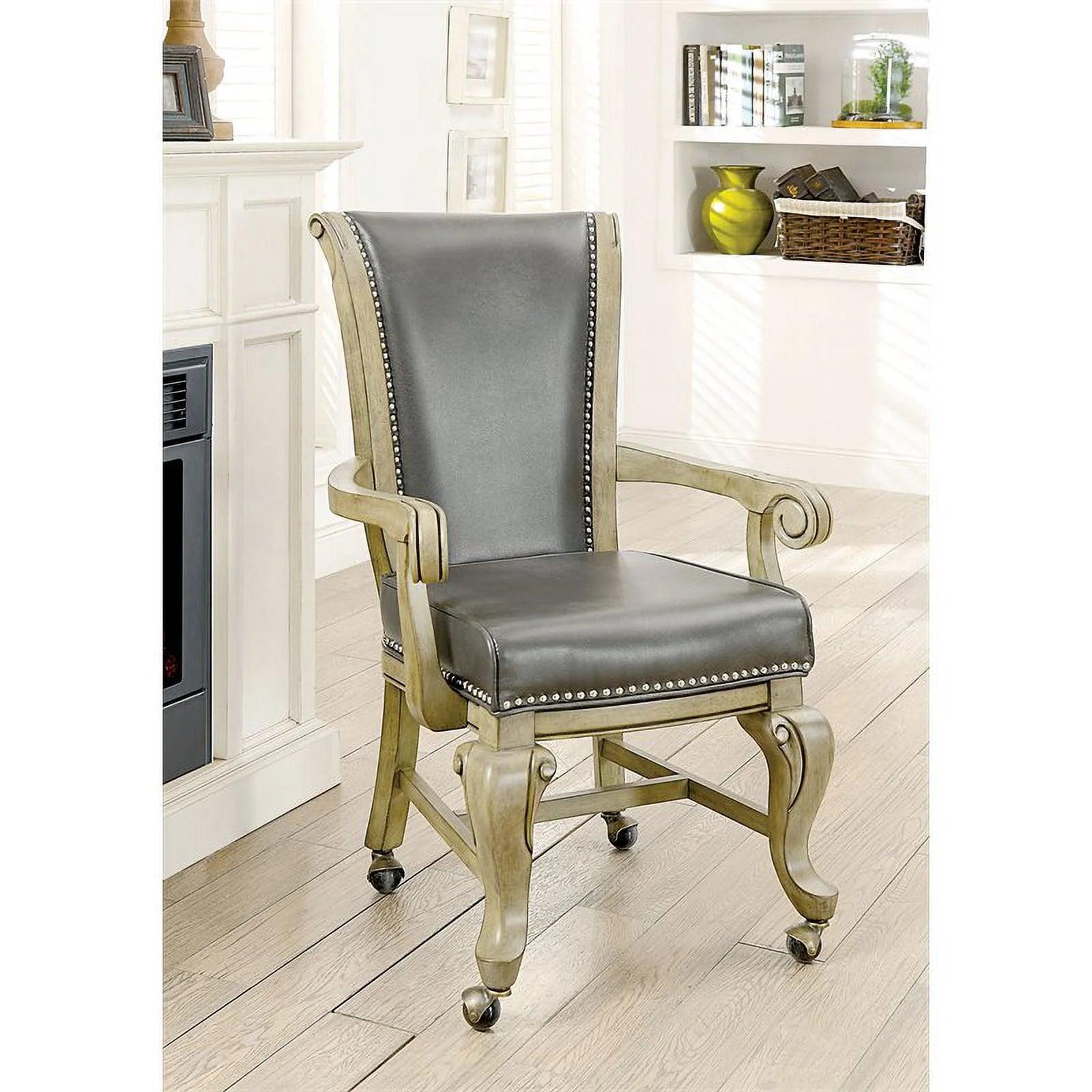 Faux Leather Gaming Chair in Gray (Set of 2) X40195