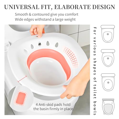 Collapsible Sitz Basin with Flusher, White/Blue X201695