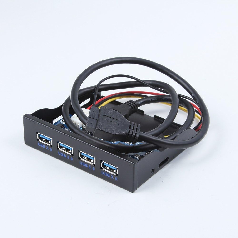 USB 3.0 4-Ports 3.5 inch Metal Front Panel USB Hub with 15 Pin SATA Power Connector H76973