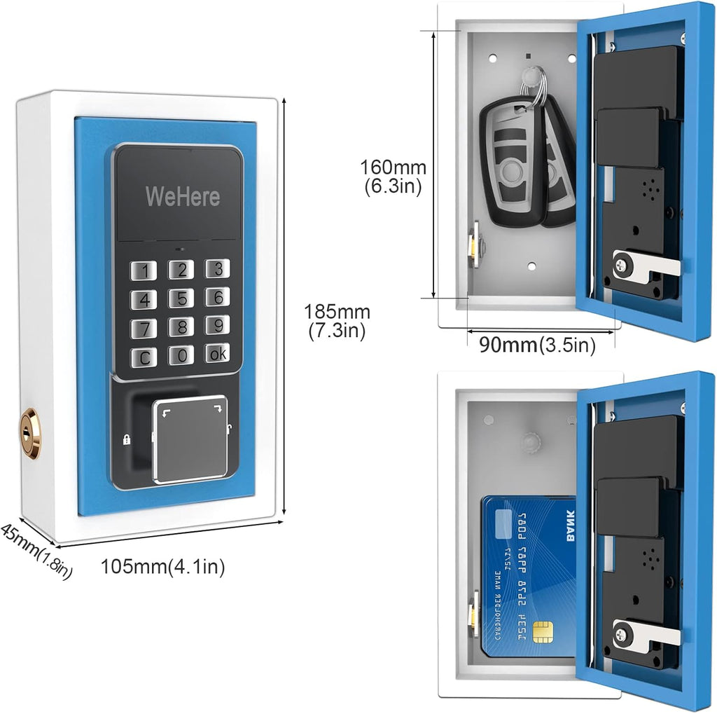 Key Lock Box, Metal Digital Combination Lock Box, Wall Mount, Pack of 2 B78898