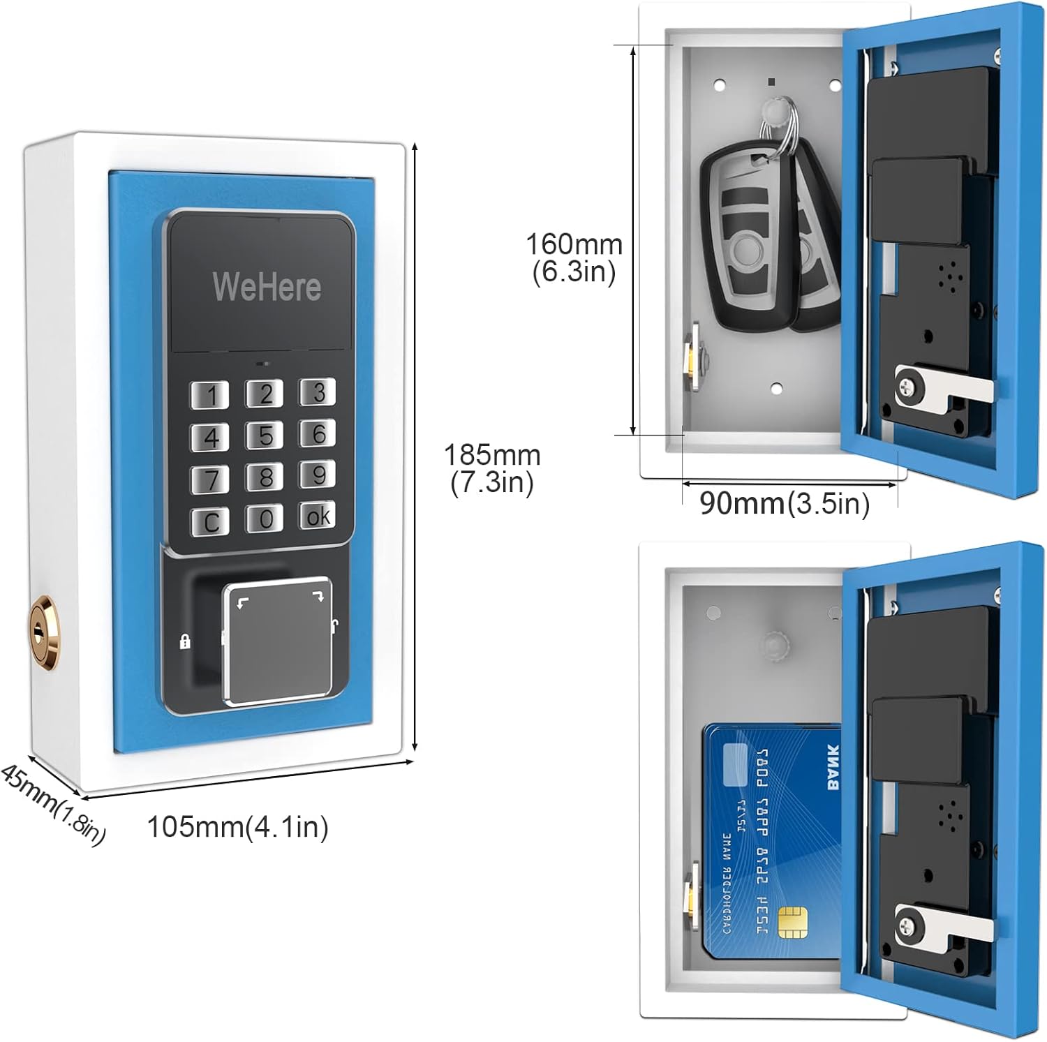 Key Lock Box, Metal Digital Combination Lock Box, Wall Mount, Pack of 2 B78898