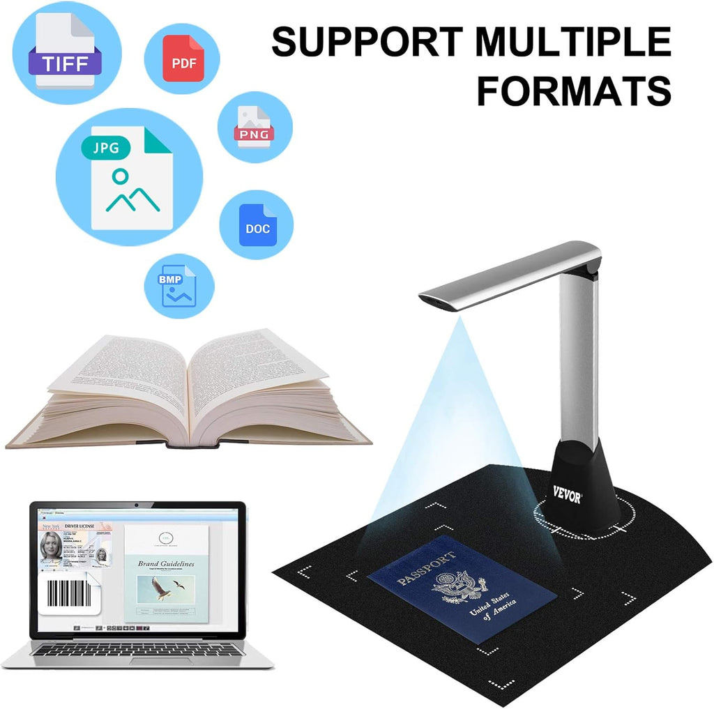 Document Scanner Camera with OCR Function, 10 Mega-Pixel Lens, LED Lights, A4, Pack of 2 E338