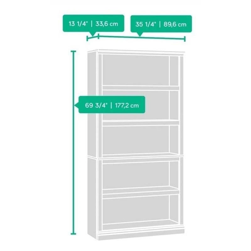 5 Shelf Bookcase in Jamocha Wood Q494