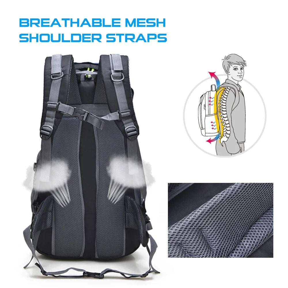 50L Water-resistant Hiking Backpack Daypack H148594