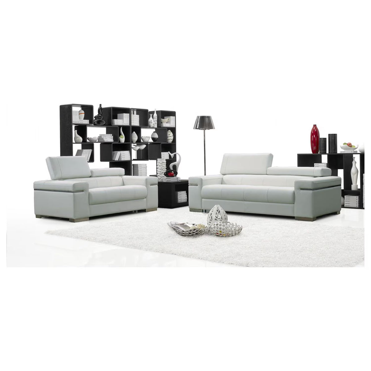 White Leather Sofa L557424