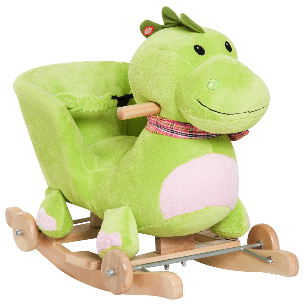 2-in-1 Plush Dinosaur Kids Ride on Cart Rocking Horse Toy V243